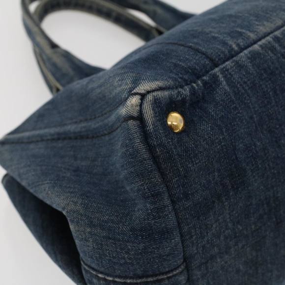 PRADA Canapa Hand Bag Canvas Blue Auth 47694 - Picture 16 of 16